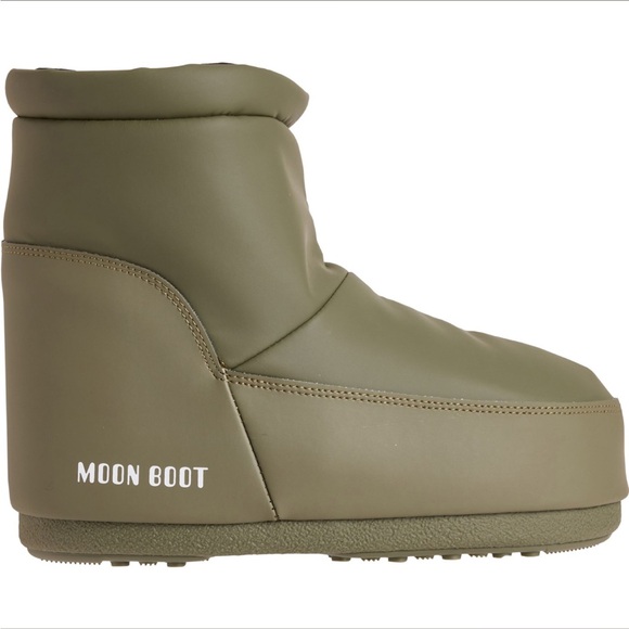 MOON BOOT Icon Low No Lace Rubber Boots KHAKI GREEN EU 36/38 39/41 NEW - Picture 3 of 7